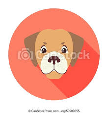Go to a dog website like akc.org, and just marvel at all the shapes and sizes!! Cute Dog Muzzle Cartoon Flat Vector Icon Cute Dog Muzzle Cartoon Icon Funny Brown Puppy Head In Color Circle Flat Vector Canstock