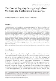 Female labor force participation rate increased. Pdf The Cost Of Legality Navigating Labour Mobility And Exploitation In Malaysia