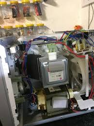 The waves bounce around inside the microwave until they are absorbed via. Microwave Not Working Sparks And Discharges Near Magnetron Home Improvement Stack Exchange