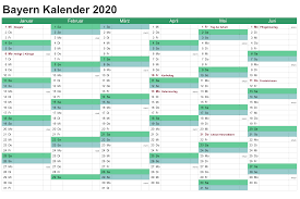 Auf dieser seite finden sie kostenlose kalender 2020 zum ausdrucken.wir haben verschiedene vorlagen erstellt, um den hohen ansprüchen unserer webseitenbesucher gerecht zu werden. 2020 Druckbare Jahreskalender Bayern Pdf Excel Word