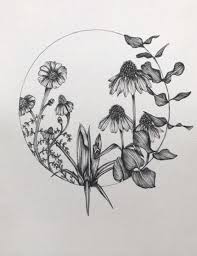 New Drawing Flowers Circle Ideas Circle Tattoos Wildflower Tattoo Circle Drawing