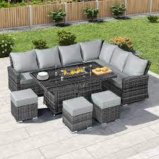 Depending on the climate you live in, you have several months out of the year in which to fully enjoy your backyard. Right Hand Firepit Corner Set Grey