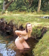 Nice russian girl posing naked outdoors and at bath — Russian Sexy Girls