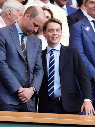 A special father-and-son day at Wimbledon. 🎾 Prince William and Prince  George enjoyed the action together on Centre Court during the final day of  the 2026 Championships on Sunday. George is growing