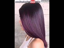 The purple ombre on this short straight style with bangs is tinged with silver or white. Dark Purple Ombre For Black Hair Youtube