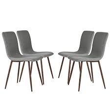 Coavas Kitchen Dining Chairs Set Of 4 Fabric Cushion Side Chairs With Sturdy Metal Legs For Dining Room G Eames Dining Chair Fabric Dining Chairs Eames Dining