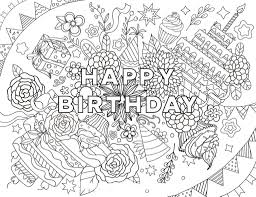 Coloring book with birthday cake cut into equal parts. Trolls Happy Birthday Coloring Pages Coloring And Drawing
