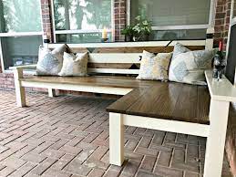 Build a bench from patio blocks to add an elegant touch to any porch, patio or garden. Diy Outdoor Corner Bench Build Just 130 Abbotts At Home