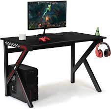 The atlantic gaming desk is every gaming enthusiast's dream. Amazon Com Tangkula Computer Desk Gaming Desk E Sports Gaming Workstation With Cup Holder Headphone Holder Ergonomic Gamer Table With Adjustable Feet Pads Home Office Computer Desk Pc Desk Table Furniture Decor