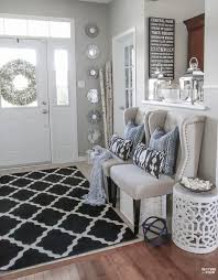 Summer Home Tour And Summer Decorating Ideas Foyer With Wingback Chairs Indigo Shibori Pillows Ikat Pillows Garden Stool Sunburst Mi Home Home Decor Decor