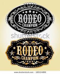 Rodeo Champion Cowboy Belt Buckle Vector Design Campeao Logotipo Vetores