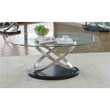 Homcom 0.78 inch thick glass waterfall coffee table rectangle acrylic. Brassex Chantal 30 In X 19 In Metal Frame And Clear Glass Top Oval Coffee Table 275 02 Rona