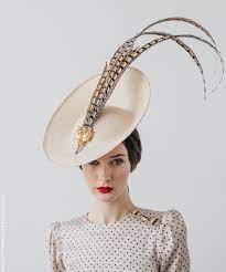 Vienna Headdress With Pheasant Feathers For A Guest Cherubina Fancy Hats Wedding Hats Wedding Hats For Guests