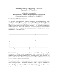 That is, p 0 d p. Pdf Solution Of Partial Differential Equations Separation Of Variables