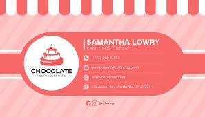 300+ vectors, stock photos & psd files. Pink Cake Shop Owner Business Card Template Postermywall