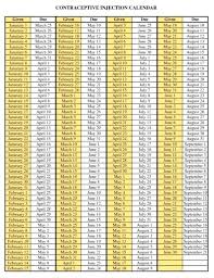 Depo Provera Printable Calendar For Sept Di 2020