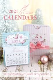 Click on a calendar below to get started and be sure to check out our other calendar styles that can help keep you organized. Free Printable 2021 Mini Calendars Shabby Art Boutique