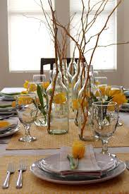 Yellow Branches Dining Table Centerpiece Dining Room Table Centerpieces Dinner Table Centerpieces