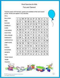 Fun Word Searches For Kids Kids Word Search Word Search Puzzles Puzzles For Kids