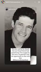 RIP David Gail, 1965-2024 (Dean, Savannah; Stuart, BH90210)