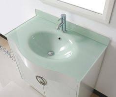 Includes integrated bowl and backsplash. 20 Bathrooms With Glass Countertop Designs Glass Bathroom Glass Countertops Counter Top Sink Bathroom