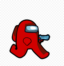 Hd Red Among Us Character Walking Holding Gun Weapon Png Citypng The gun firing sprite has nice attention to detail.