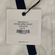 NEW Belyn Key 120 WOVEN UPF 50 Tennis Golf WRAP SKORT Chalk  Ink sz Small  NWT