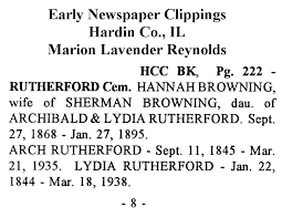 Hardin County, IL obituaries