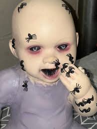 Spider Biter Billie Spirit Halloween Zombie Baby Babies Eating Spiders HTF  Latex Halloween