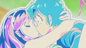 Lum kisses Ataru for the first time 