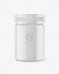 Download Matte Protein Jar Mockup W Shrink Sleeve In Jar Mockups On Yellow Images Object Mockups PSD Mockup Templates