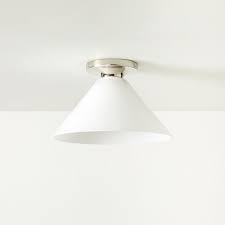 Despite these vintage origins, its casual appearance and creative lines complement contemporary décors as well. Sculptural Glass Cone Flushmount Milk
