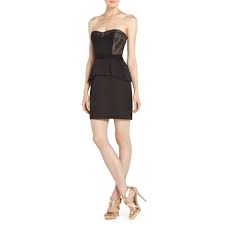 In Love With Peplum Dresses Right Now Bcbgmaxazria Moselle Strapless Peplum Cocktail Dres Black Peplum Dress Strapless Peplum Dress Women S Fashion Dresses