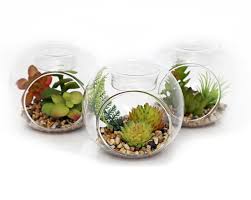 Artificial Succulent Fake Cactus Plant Mini Terrarium Tealight Candle Holder 8cm Artificial Succulents Fake Cactus Plants Cactus Plants