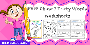 Free interactive exercises to practice online or download as pdf to print. Free Phase 2 Tricky Words Worksheets Reception Early Years The Mum Educates