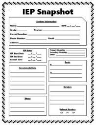 Iep Snapshot Editable Iep Goals Template Snapshots