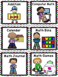 Math Station Pocket Chart Labels Math Center Organization