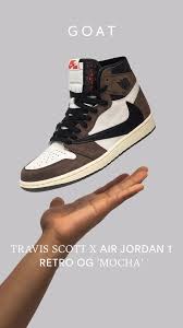 Travis Scott X Air Jordan 1 Retro High Og Mocha Video Pretty Sneakers Sneakers Fashion Nike Air Jordan Shoes