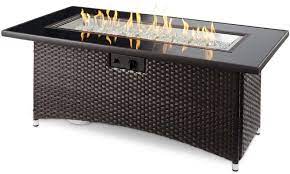 55,000 btu fire table (propane tank not included) powder coated aluminum frames; Amazon Com The Outdoor Greatroom Company Balsam Montego Linear Gas Fire Pit Table Modern Outdoor Fire Pit For Patio 80 000 Btus Patio Lawn Garden