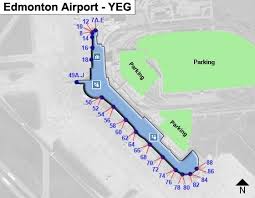 How many flights take off and land at ylw? Edmonton Yeg Airport Terminal Map
