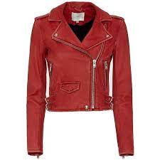 Iro Ashville Biker Leather Jacket Leather Jacket Cropped Biker Jacket Red Crop Jacket