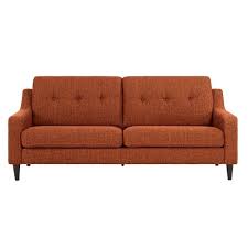 Handy Living Regina 75 6 In Orange Tweed Polyester 2 Seater Lawson Sofa With Removable Cushions Rgn Sx Rdf30 The Home Depot Handy Living Furniture Sofa