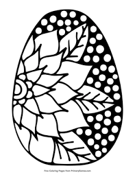 Grab this free printable coloring pages for yourself! Easter Egg With Large Flower Design Coloring Page Free Printable Pdf From Primarygames