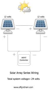 Wired in series, they now yield 36 volts at 3.5 amps. Series Parallel Wiring Your Solar Array Off Grid Ham