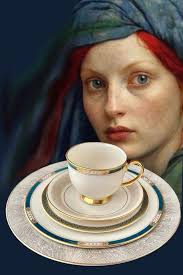 Vintage French Porcelain Dinner Set for Sale, Soft Autumn Style