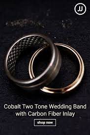 Cobalt Yellow And White Two Tone Carbon Fiber Inside Band 8mm Cobalt Wedding Band Blue Wedding Band Cobalt Wedding