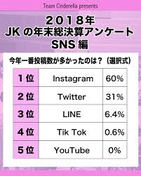 2018年JKの年末総決算アンケート😀【SNS編】 | シンデレラWEB【JKのための進路×エンタメサイト】