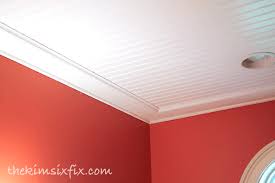 One of the most stylish wainscoting materials for a bathroom is a polished cement. How To Install A Beadboard Paneled Ceiling The Kim Six Fix