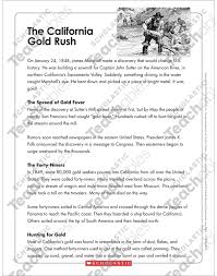 gold rush articles for 4th grade