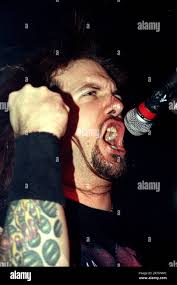 Milan Italy 1995-10-16 : David Vincent singer and bassist of the Morbid  Angel group in concert at the Rainbow Club Stock Photo